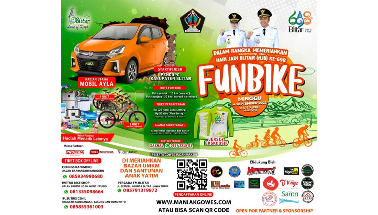 Fun Bike Hari Jadi Blitar Siapkan Mobil Sebagai Hadiah Utama