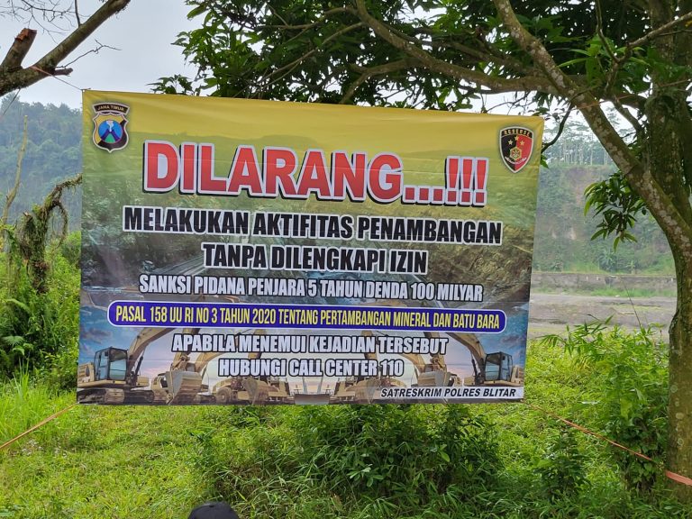 POLRES BLITAR TINDAK LANJUTI  MARAKNYA TAMBANG ILEGAL