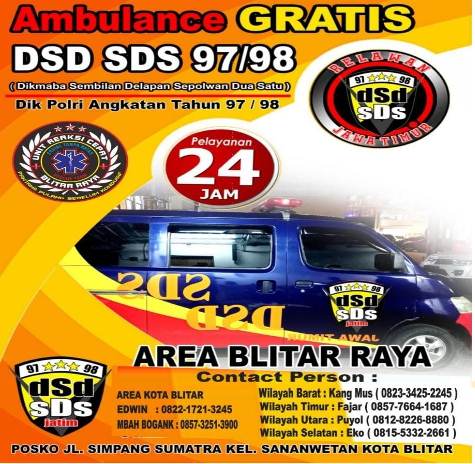 AMBULAN GRATIS DSD SDS JAWA TIMUR AREA BLITAR RAYA