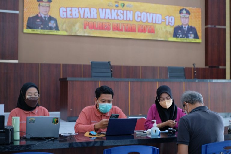 Polres Blitar Kota Gelar  Gebyar Vaksin Covid-19