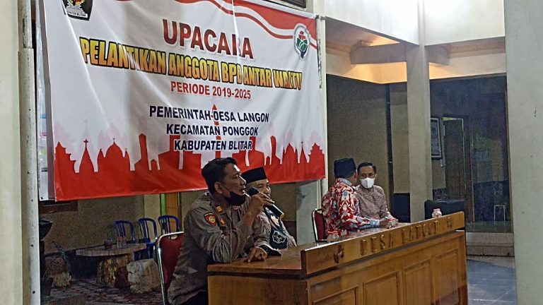 Polsek Ponggok Hadiri Pelantikan BPD Desa Langon