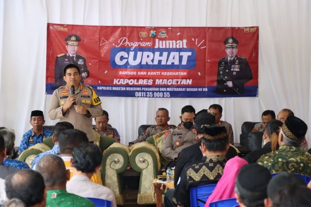 Gelar Jumat Curhat, Kapolres Magetan Tampung Saran Pengurus Perguruan Pencak Silat Dan Para Kades