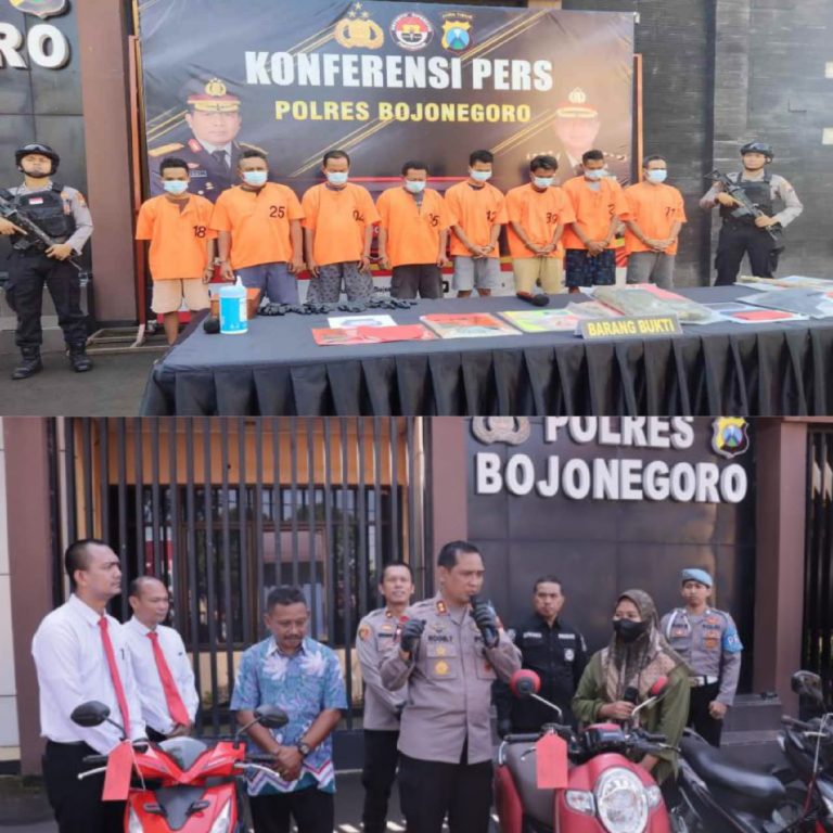 Satreskrim Polres Bojonegoro Polda Jatim Berhasil Ungkap dan Amankan 3 Sindikat Curanmor