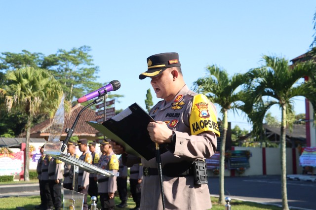 Kapolres Blitar Pimpin Sertijab Kasat Reskrim serta Pengukuhan Kapolsek dan Kasat Tahti