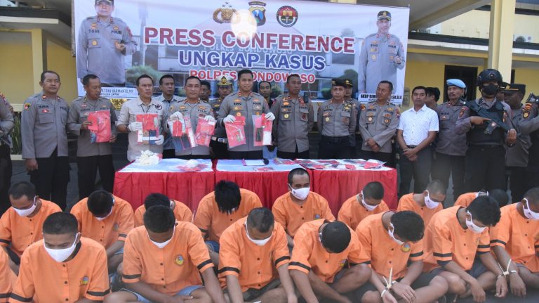 OPS Sikat Semeru 2023, Polres Bondowoso Berhasil Ungkap 14 Kasus Narkoba 16 Tersangka Diamankan