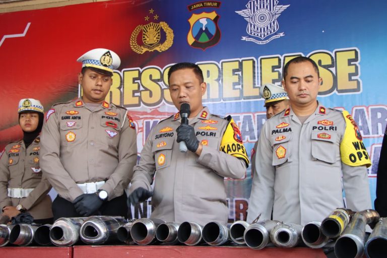 Harkamtibmas, Satlantas Polres Tuban Amankan Ratusan Motor Tidak Sesuai Standart