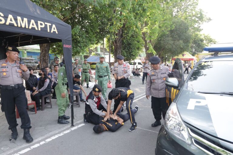 Antisipasi Kontinjensi Pemilu 2024, Polisi Gelar Gladi Sispamkota di Sidoarjo