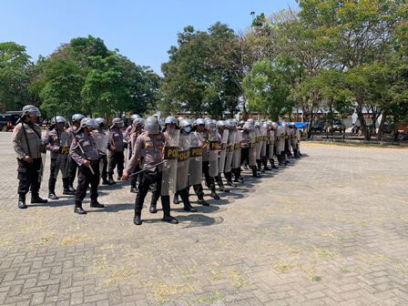 Gelar Simulasi Sispam Kota, Upaya Polres Nganjuk Hadapi Potensi Gangguan Kamtibmas dalam Tahapan Pemilu 2024