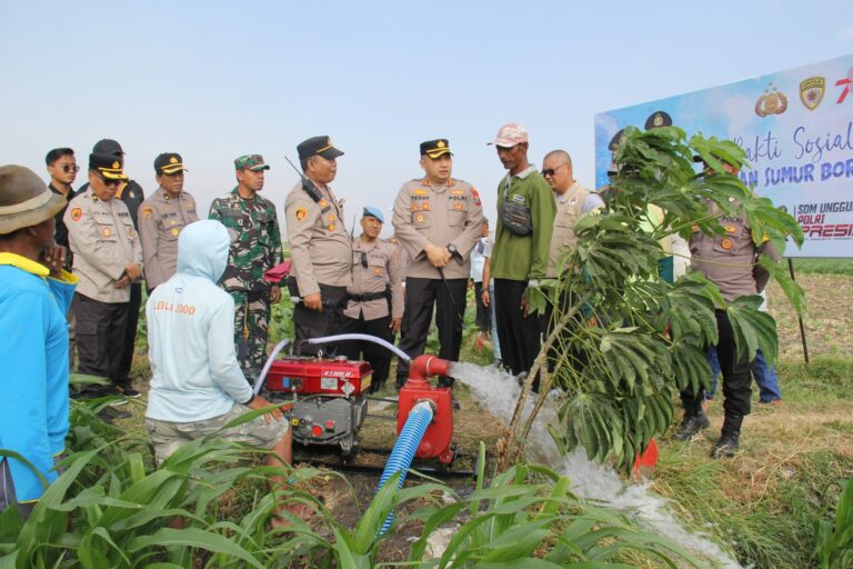 Polri Peduli, Polres Kediri Kota Sediakan Sumur Bor dan Mesin Pompa Air Untuk Kelompok Tani Sido Makmur