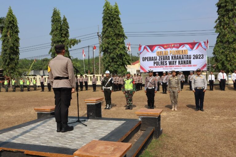 Polres Way Kanan Gelar Apel Pasukan Ops Zebra Krakatau 2023