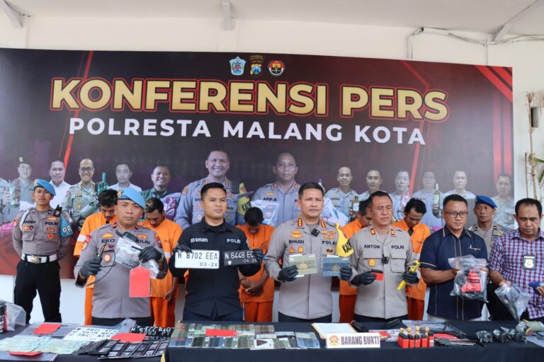 Polresta Malang Kota Berhasil Ungkap Penjualan Motor Hasil Curian, Lima Tersangka Diamankan