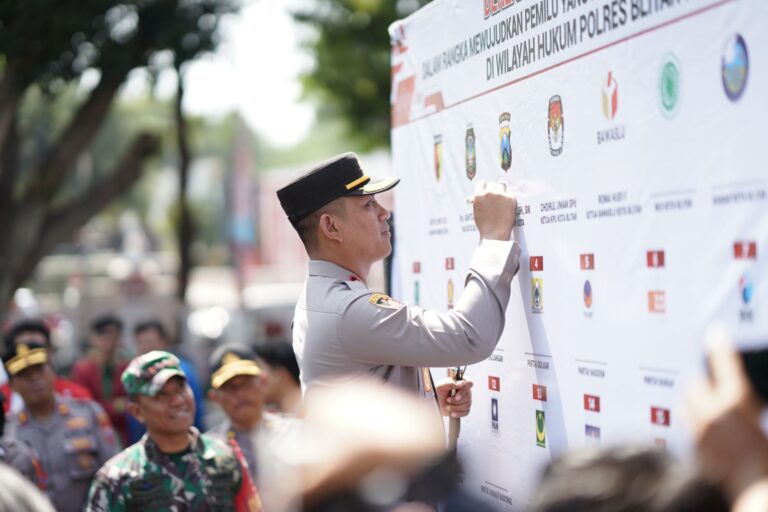 Polres Blitar Kota Gelar Deklarasi Pemilu Damai Tahun 2024, Ciptakan Situasi Aman Dan Kondusif