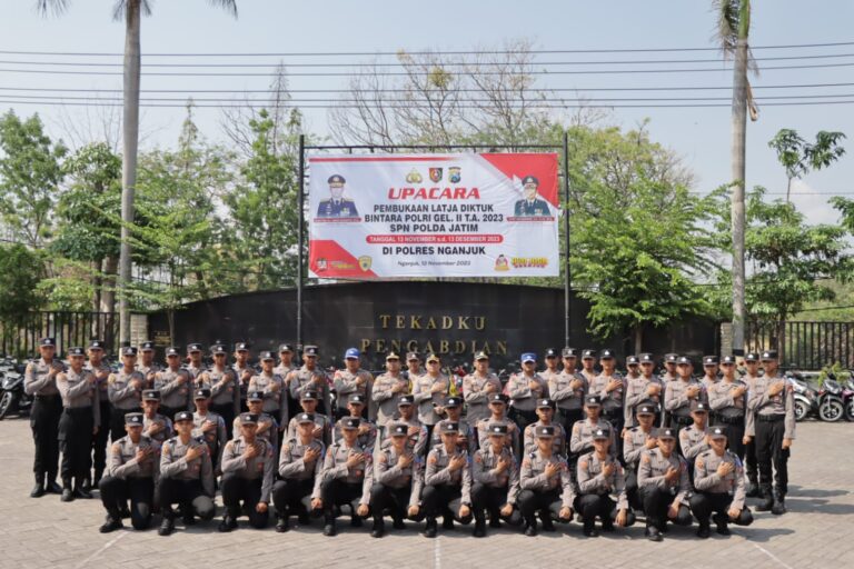 Polres Nganjuk Gelar Upacara Pembukaan Latihan Kerja 48 Siswa Diktuk Bintara Polri,