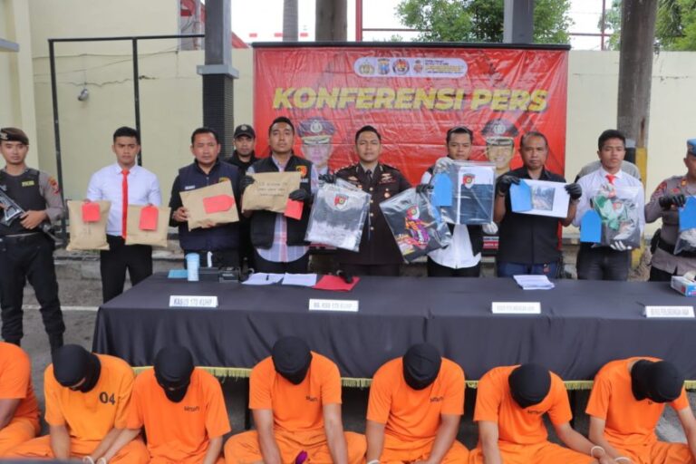 Polres Tulungagung Gelar  Konferensi Pers  Kasus Pengeroyokan  Diwilayah  Kecamatan Ngantru