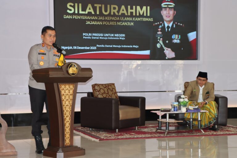 Silaturahmi Polres Nganjuk dan Ulama Kamtibmas, Kapolres Ajak Jaga Umat dari Pengaruh Radikalisme dan Ujaran Kebencian Serta Mewujudkan Pemilu Damai 2024