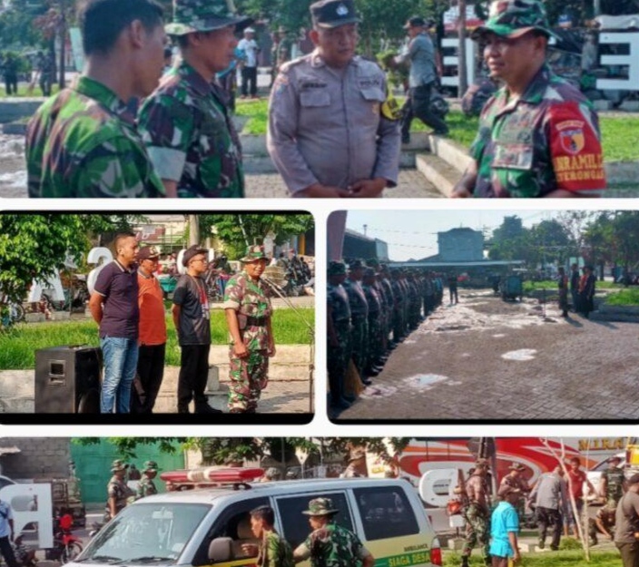 Peduli Kebersihan Lingkungan, TNI Dan Polisi Bersama Masyarakat Peterongan Gotong Royong Membersihkan Pasar 