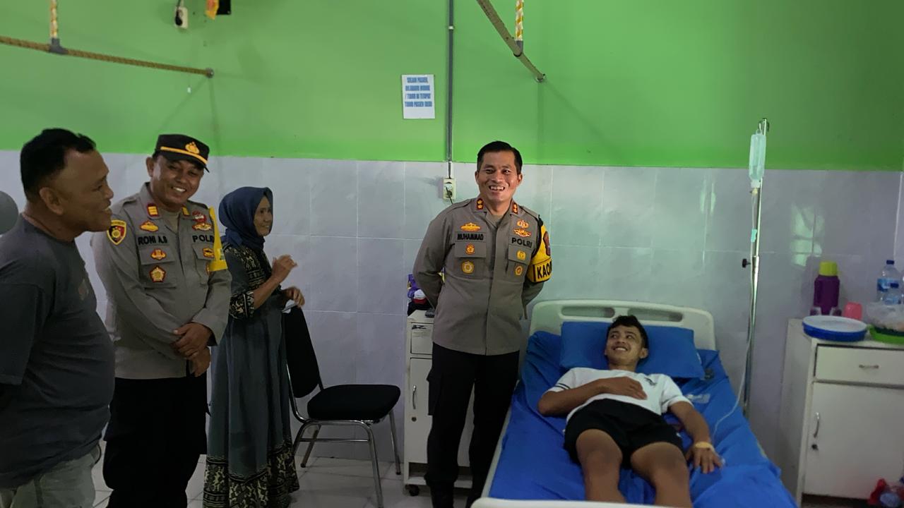 Kapolres Nganjuk Kunjungi Petugas PKD dan KPPS yang Dirawat Pasca Pemungutan dan Penghitungan Suara