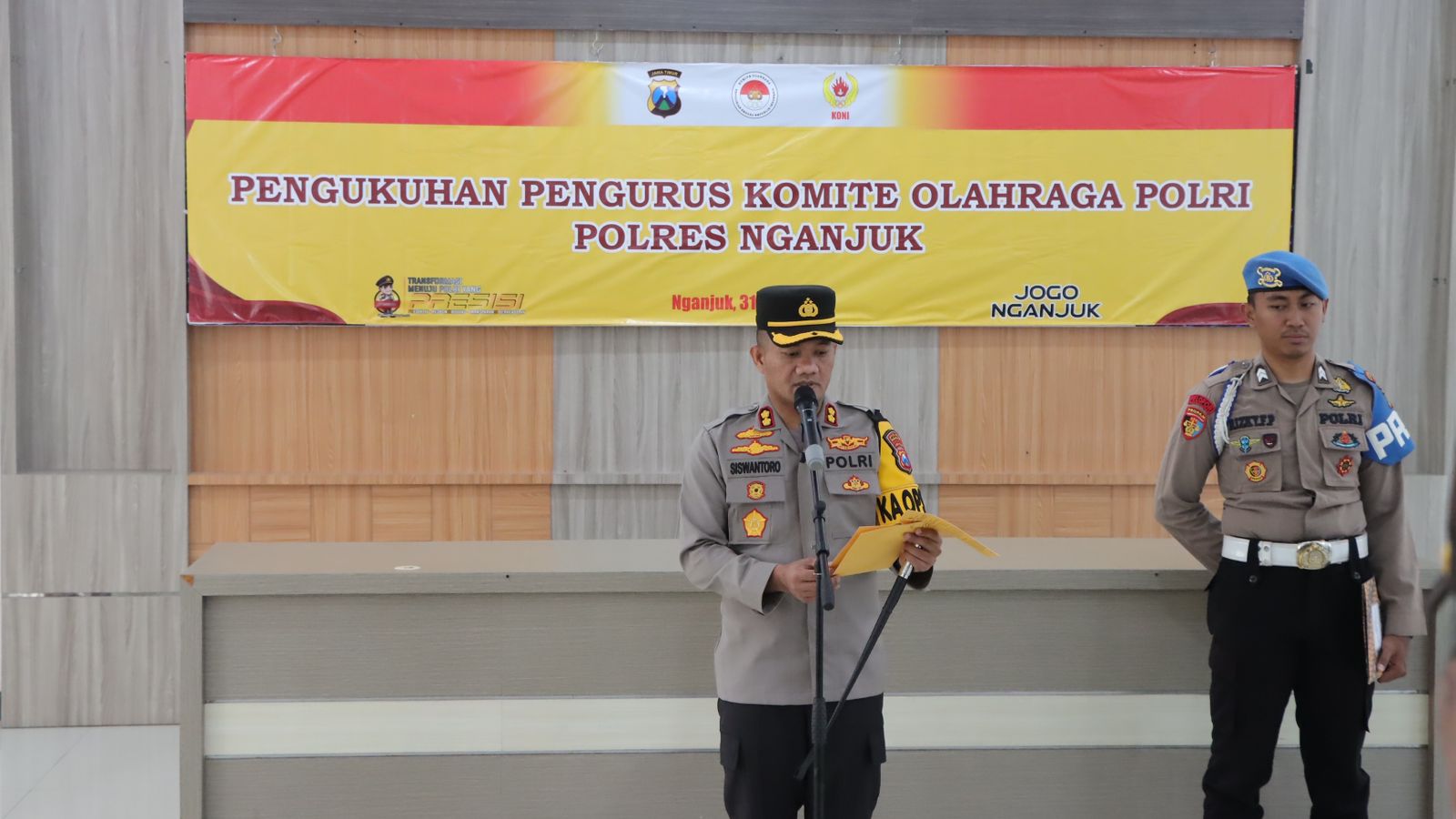 Pengukuhan Struktur Organisasi dan Susunan Pengurus Komite Olahraga Polri di Lingkungan Polres Nganjuk