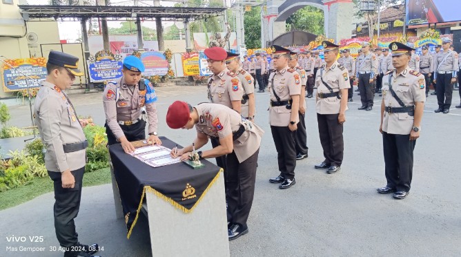 Sertijab PJU dan Kalposek beserta jajaran dipimpin langsung Kapolres Tulungagung