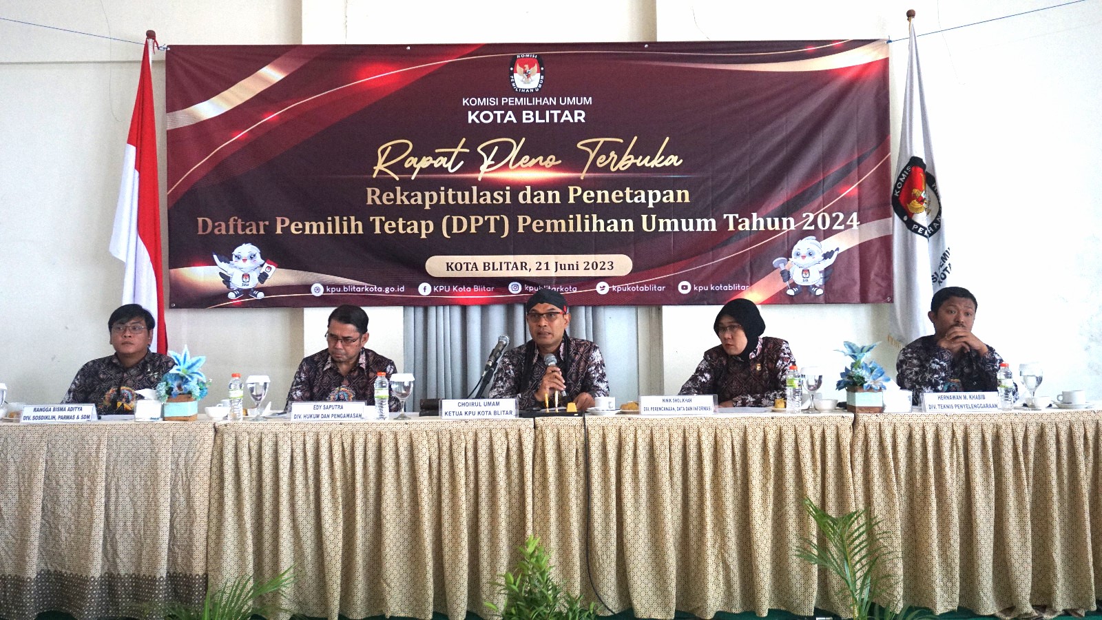 KPU Kota Blitar Gelar Rapat Pleno Terbuka Rekapitulasi Dan Penetapan DPT 2024