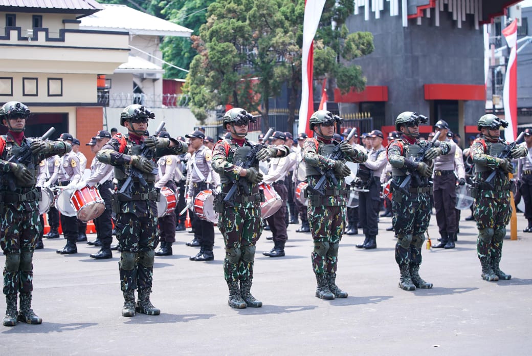 Polri Gladi Bersih Apel Gelar Pasukan Pengamanan Pelantikan Presiden