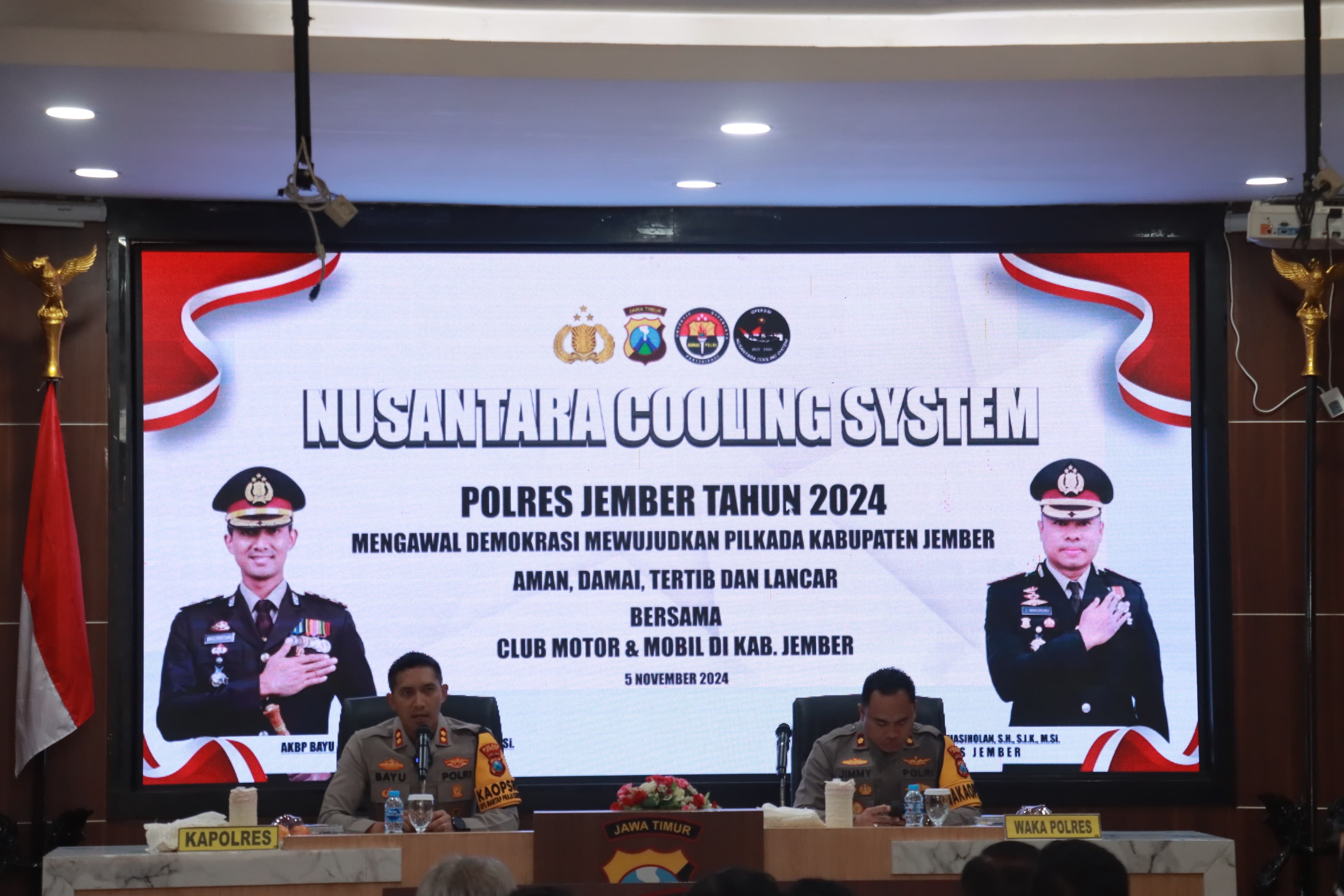 Cooling System di Pilkada 2024, Polres Jember Bersama Komunitas Motor Serukan Persatuan dan Kesatuan