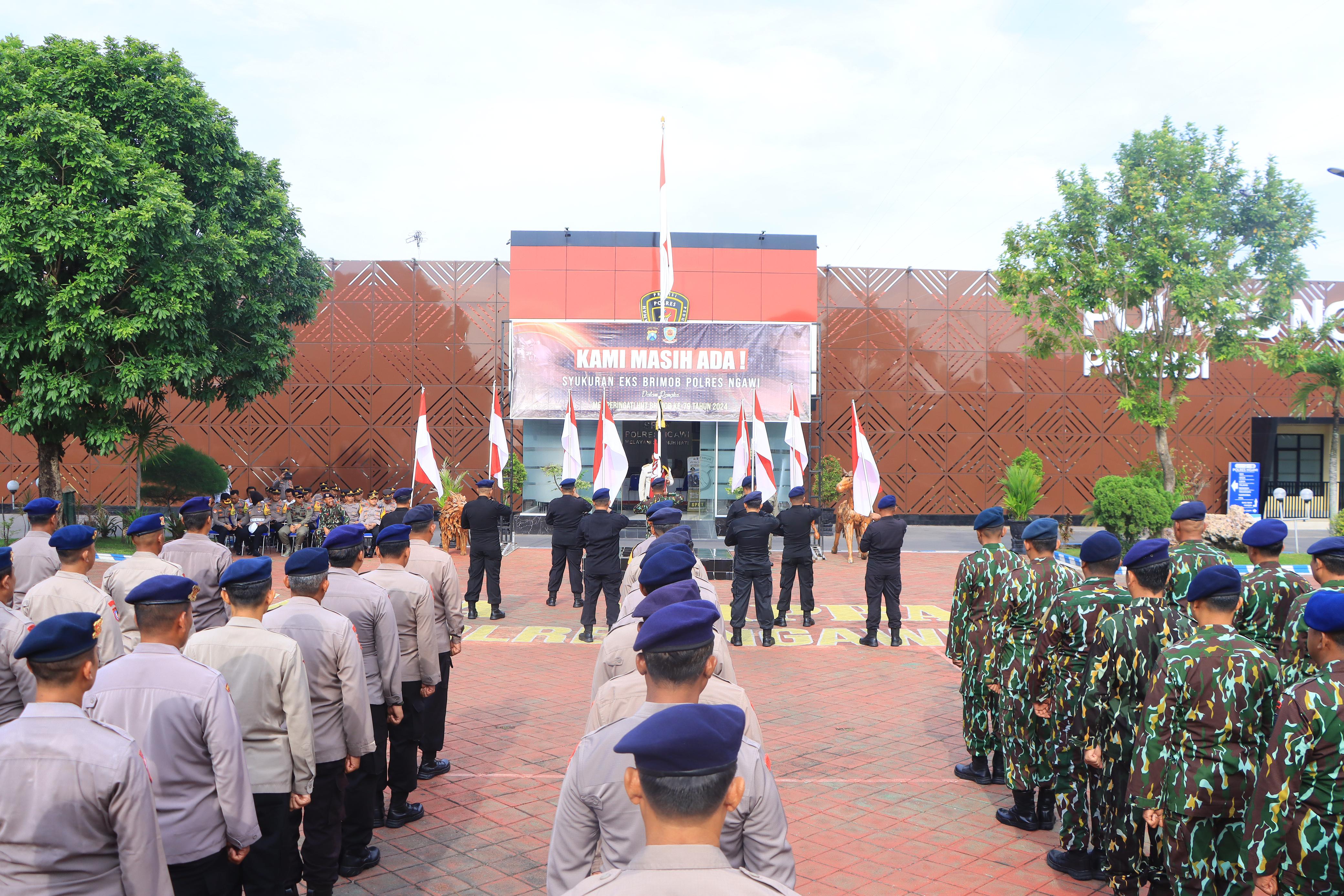 Polres Ngawi Gelar Upacara Peringati Hari Brimob ke 79 Tahun 2024.