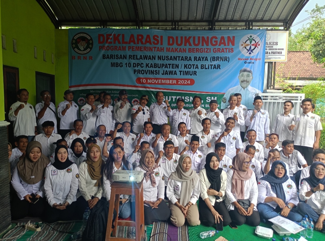 BRNR DPC Kabupaten Blitar Ikuti Deklarasi Serentak Dukung Program Makan Bergizi Gratis