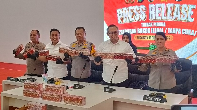 Gagalkan Penyelundupan Rokok Ilegal, Polrestabes Surabaya Bersama Bea Cukai Berhasil Selamatkan Kerugian Negara Sebesar 2,1 Milyar