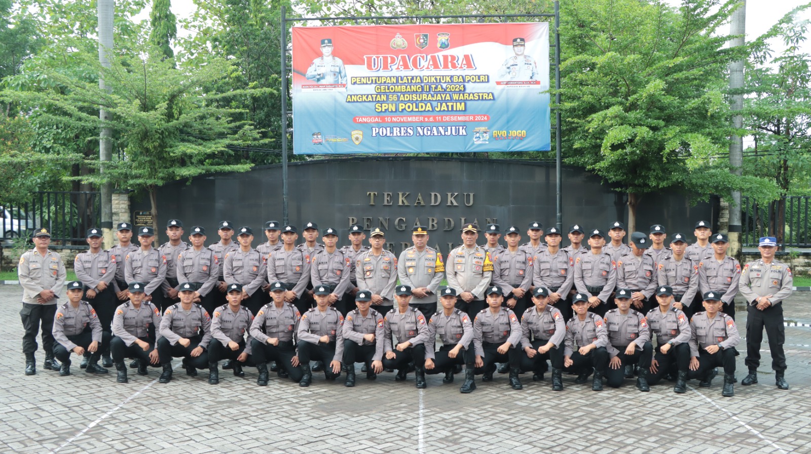 Polres Nganjuk Gelar Upacara Penutupan Latja Diktuk Bintara Polri Gelombang II TA 2024