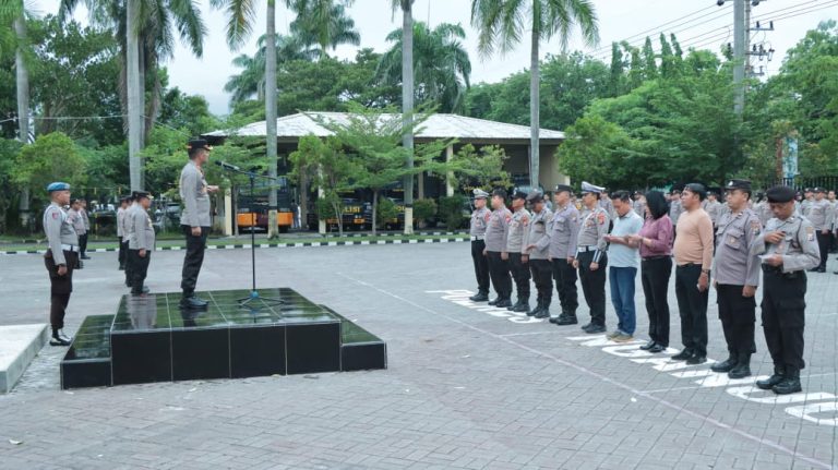 Gelar Apel Besar dan Sterilisasi Gereja, Polres Nganjuk Pastikan Natal 2024 Aman