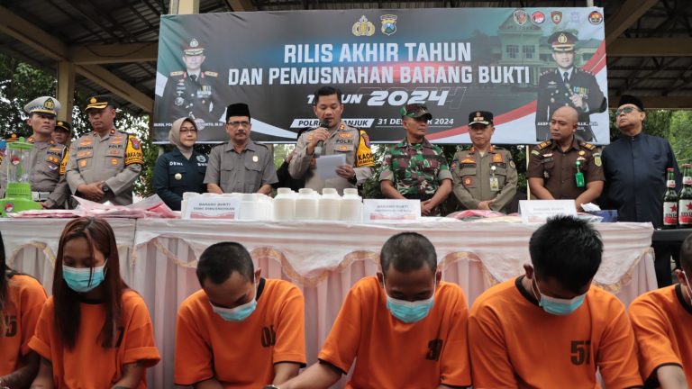 Polres Nganjuk Bongkar Jaringan Peredaran Narkotika di Tanjunganom dan Kediri