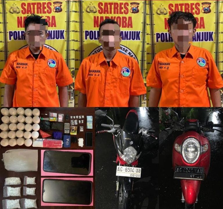 Polres Nganjuk Gagalkan Peredaran Narkotika dan Okerbaya, Empat Pelaku  Ditangkap