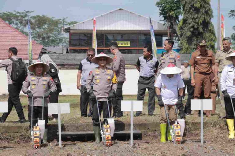 Kapolres Blitar Bersama Kapolda Jatim dan Forkopimda Jawa Timur Tanam Jagung Serentak 1 Juta Hektar Kegiatan dilanjutkan Launching benih jagung bhayangkara di Polres Blitar.