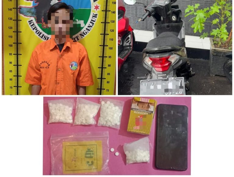 Polres Nganjuk Tangkap Pengedar Pil LL di Kertosono