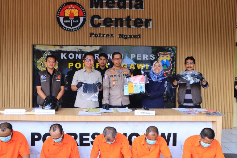 Reskrim Polres Ngawi Ungkap Kasus Penipuan dan atau Penggelapan HP di 22 TKP Lintas Provinsi