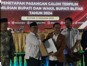 KPU Kabupaten Blitar Secara Resmi Tetapkan Rijanto  Beky Sebagai Bupati Dan Wabup Terpilih 2025- 2030