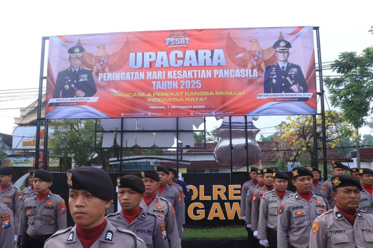 Kapolres Ngawi Pimpin Upacara Hari Kesaktian Pancasila